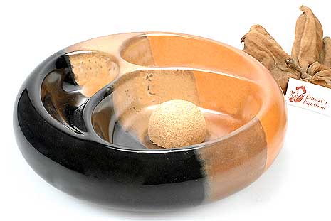 Pfeifenascher Keramik schwarz/braun für zwei Pfeifen Pfeifenascher Keramik schwarz/braun für zwei Pfeifen